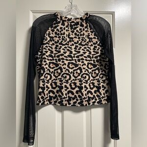 Shein Leopard Print Long Sleeve Top